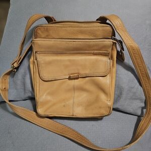 Fossil Tan Leather Crossbody Bag